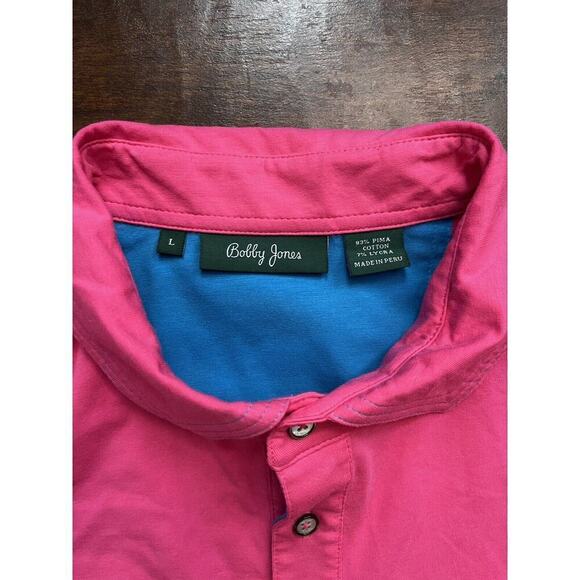 Bobby Jones Pink 1/4 button down Golf T-Shirt Size Large - Picture 3 of 7